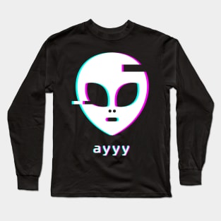 Ayyy - Aesthetic Meme Vaporwave Alien Long Sleeve T-Shirt